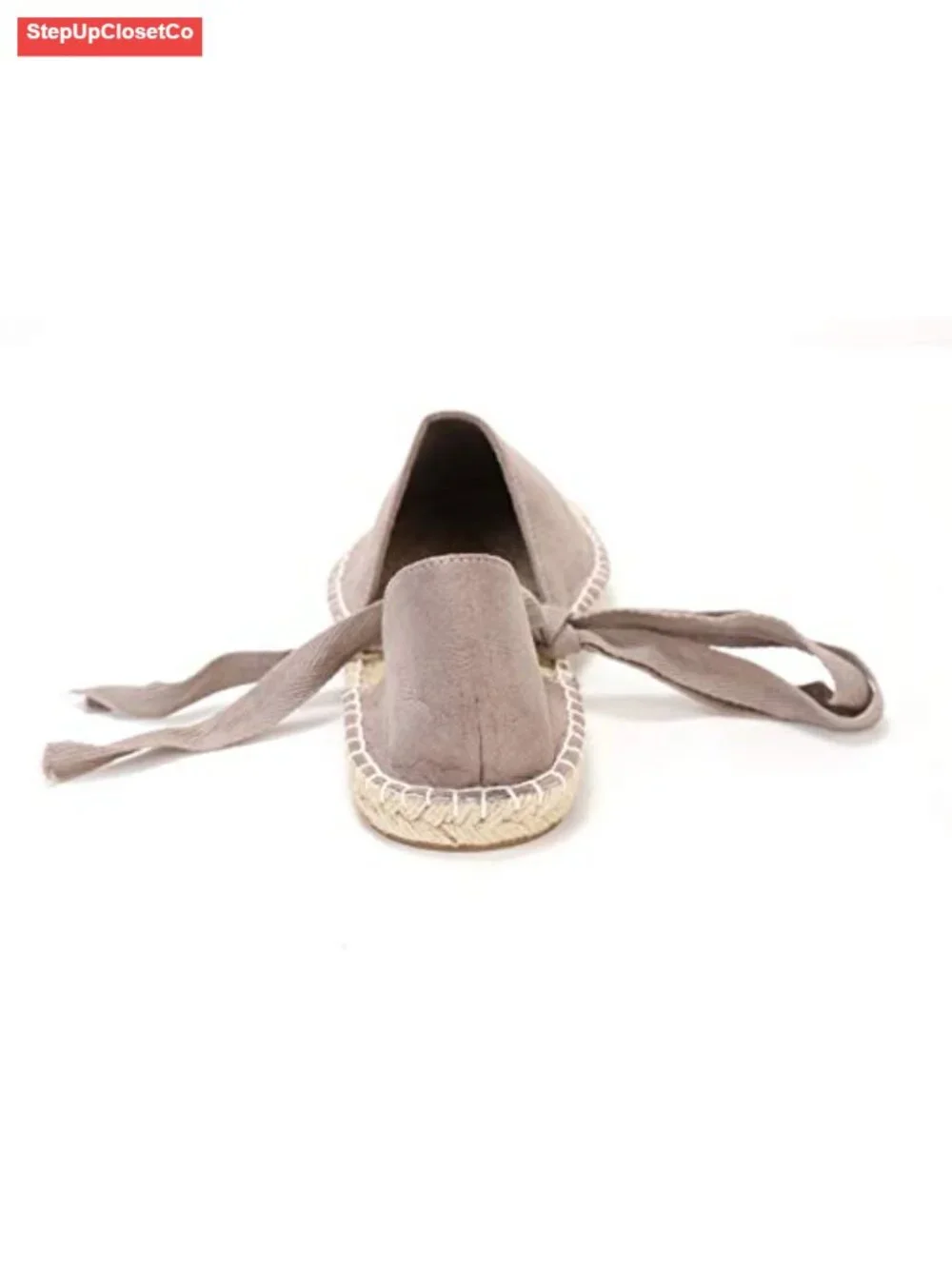 Faux Suede Cap-Toe Lace-Up Ankle Strap Espadrille Flat Sandals